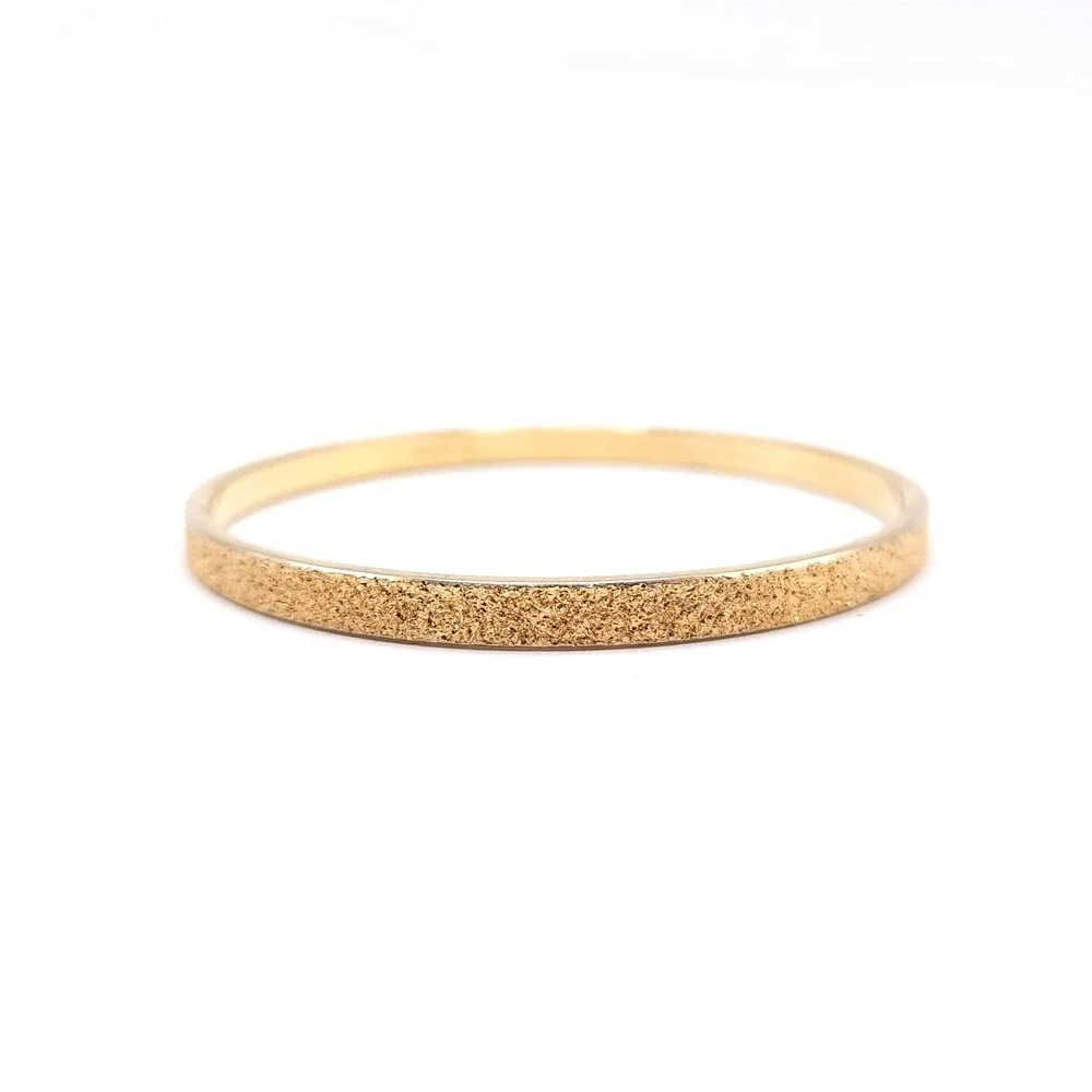 Monet Vintage Gold Tone Textured Bangle Bracelet Signed Stackable